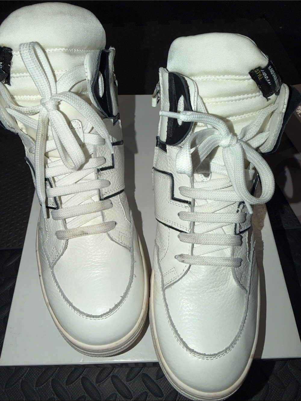 Kids White High-Top Sneakers - Casual Athletic Style